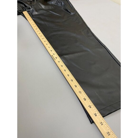 Abercrombie & Fitch The 90s Straight High Rise faux Leather Pants Plus Size 34 - Picture 7 of 13